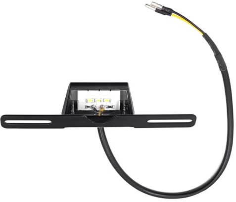 Biqing Soporte universal para placa de matrícula de motocicleta, de aluminio, para motocicleta, color negro, 1 unidad