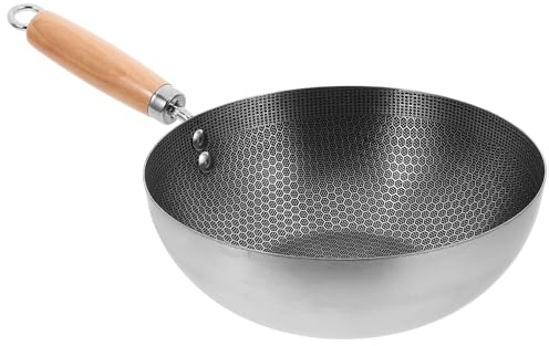 Wabenstruktur Bratpfanne aus Edelstahl, Unbeschichtet, für Steak und Eier | Schwarze Oberfläche, Integrierte Form, Dicker Boden, Edelstahlgriff, für Bbq Grillen und Hausküche