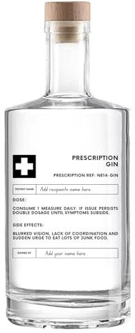 Secret Bottle Shop Personalised Engraved Prescription Gin Novelty Funny Birthday Gift 70cl - Any Name (Full Gin Bottle) London Dry Gin