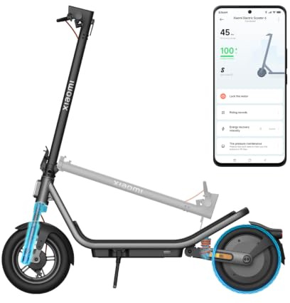 Xiaomi Scooter Eléctrico 6, 45km de autonomía, suspensión Delantera y Trasera, neumáticos 12 sin cámara, frenado Doble, Plegable para Adultos, homologado para Carretera, Certificado por la DGT