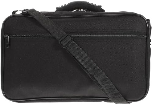 GLEAVI Schwarze Pu Leder Oboenkästen mit Glatter Oberfläche und Praktischem Innenfach Satz aus Oboe Etui und Canvas Tasche für Oboe Aufbewahrung