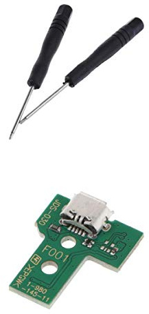 Generic 3 Pezzi Micro USB Porta di Ricarica Scheda JDS-030 Sostituzione Viti Plastica Adatta per Riparazione Controller PS4 Manutenzione Console Regalo