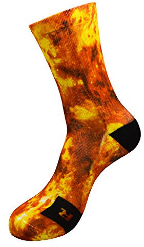 Energy Explosion Socken mit Eigenem Handgefertigte Motiv Design 3D Druck Socken für Basketball Fitness Volleyball Tennis Golf Ski Radfahren Atmungsaktiv Coolmax Sportsocken für Höhe Leistung (35-38)