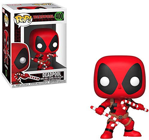 Funko POP! Bobble: Marvel: Holiday Deadpool With Candy Canes - Collectable Vinyl Figure - Gift Idea - Official Merchandise - Toys for Kids & Adults - Comic Books Fans - Model Figure for Collectors