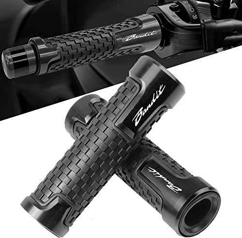 22mm 7/8'' Manopole Manubrio Universale Suzuki Moto Manubrio in Antiscivolo Gomma Per SUZUKI Bandit GSF 250 600 1200 1250 (Nero)