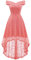 Homrain Robe Vintage Femme Elegante Pin up High Low Jupe Asymétrique pour Soirée Cocktail Bal Mariage Réunoin Fête Coral L