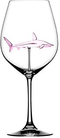 Balai Shark Weingläser mit Shark Inside für Erwachsene, Rotweingläser Kreatives Kelchglas, Haifisch-Rotwein-Schalen-haarscharfe Weingläser für Ausgangshochzeitsfest