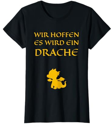Witziger Spruch mit Baby Drache Schwangerschaft verkünden T-Shirt