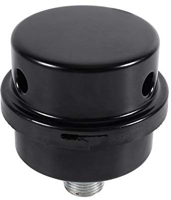 3/8 16mm Gewinde Schwarzmetall Luftkompressor Schalldämpfer Schalldämpfer Geräuschfilter Ansaugluftsieb mit Filterpapier Zur Geräuschreduzierung Des Staubblockkompressors