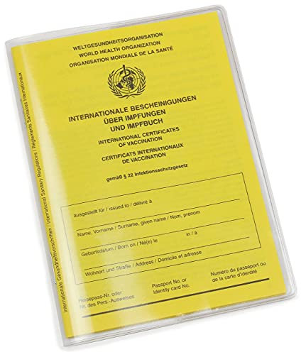 10x Impfpass Hülle - glasklare Schutzhülle für aktuellen Impfausweis, Made in Germany, reißfest und passgenau, transparente Impfpasshülle, Maße 10 x 13,7 cm