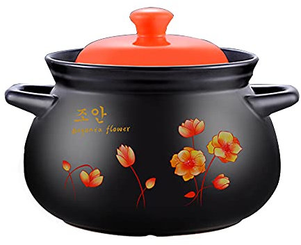 WFENG Dutch Oven,Natural Ceramics,Pot Body-Heightened and Thickened,Gathering Energy to Lock The Temperature/As Shown / 9L
