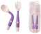 Tomedeks 2pcs Cuillère Et Fourchette D'entraînement Pour Nourrissons, Cuillère D'apprentissage Flexible Et Résistante À La Chaleur Facile À Saisir, Fourchette Pour Enfants (Blue) (Purple)