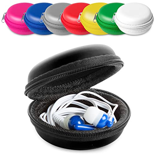 ANTEVIA - Pochette étui Rigide pour écouteurs |Plus DE 10 MODELES| Rangement oreillette Intra-Auriculaires | Couleur : Noir (Shilay Noir)