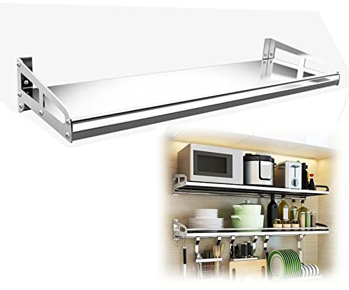 Mikrowellenhalterung Küchen Wandhalterung Microwelle Halter Regal Ablage Mikrowellen-Halter für die Wand-Befestigung,Ofen Mikrowelle Rack für Küchenablagen Organizer mit Haken (Size : 100x40cm)
