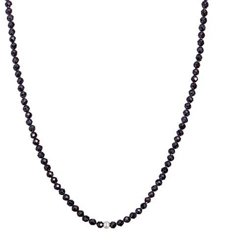 BERGERLIN Turmalin Halskette schwarz - schwarze Kette - Silber - XS-S