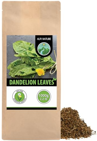 Alpi Nature Tarassaco Tisana 1kg, Foglie Essiccate e Tagliate di Tarassaco per Tisana, Tè Sfuso