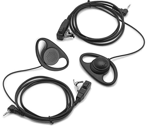 SUNDELY 2x D-shape Headset Earpiece Mic PTT for Motorola Talkabout PMR Radio TLKR T5 T6 T7 T8 T50 T60 T61 T80 T81 T82 T92 XT180 XT185 HYT Hytera TC320 TC1600 TC1688 Oregon TP380G TP391 TP329 TP393