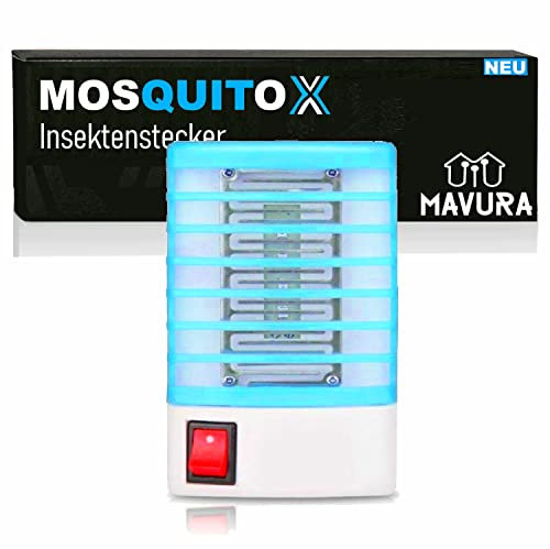 MOSQUITOX elektrische Insektenfalle Fliegenfalle Insektenstecker, UV-Insektenlampe, LED fest integriert, UV, Fliegenfänger Fliegenfalle Insektenkiller elektrisch, Mückenfalle