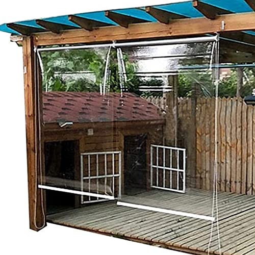 Transparente Rollläden für den Außenbereich,Wasserdichtes Klares Rollo,Wetterfest Rollo aus Kunststoff Durchsichtige Garten Pergola Türen & Fenster Rollos,Anpassbar (90x250cm/35.4x98.4in)