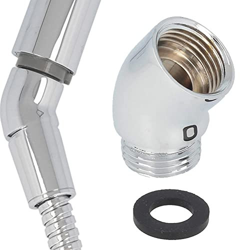 Duschkopf Ellenbogen Adapter, G1/2 Handbrause Top Spray Ellenbogen Chrom Winkel Innengewinde und Außengewinde Duschbogen