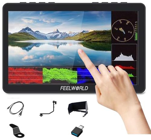 Feelworld F5 prox 5,5 pouces écran tactile appareil photo reflex numérique Live Monitor visière pour Sony Canon Nikon avec 1600nit haute luminosité 3D lut 4K HDMI entrée sortie IPS fhd1920x1080