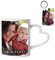 Tasse mit Foto & Text bedrucken Lassen/Farbige Tasse+Schlüsselanhänger (Herzhenkel)