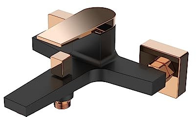 KOLMAN Badewannenarmatur Wasserhahn Schwarz-Gold MIDNIGHT Wannenarmatur
