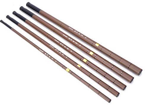 Canna da Pesca 1 PCS Resina epossidica Design di bambù simulato Bamboo Asta di pesca ad alta intensità Fibra di carbonio telescopico super duro 2,7-6,3 m canne da pesca (Size : 3.6 m)