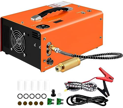 QUTBAG Portable Air Compressor, 4500 PSI/300 BAR/30 MPA PCP Air Rifle Compressor, Pressure Pointer Auto-Stop, Bulit-in Powered by Car 12V DC or Home 110V-240V AC