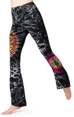 PANASIAM Leggings Batik with Flare, Black Multicolor, M
