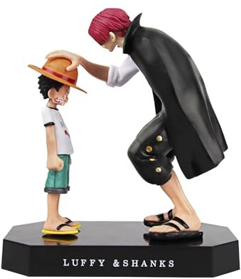 Huanmin One Piece PVC Luffy & Shankers, Anime-Figur PVC Ornament, One Piece Anime Figur Luffy & Shanks, One Piece Theme Anime Model, Anime Figur Deko Sammlerstück, Desktop Dekoration Figurine