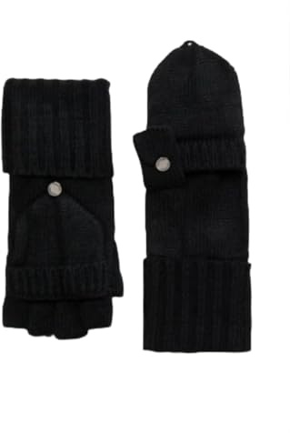 Calvin Klein Damen Pop Top Fingerless Cold Weather Super Soft Glove Handschuhe, Schwarz, Einheitsgröße