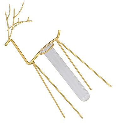 ABOOFAN Gartendekoration Rehkitz Ornament Hydrokulturbehälter Vase Gold Hohl Für Zuhause Restaurant Büro