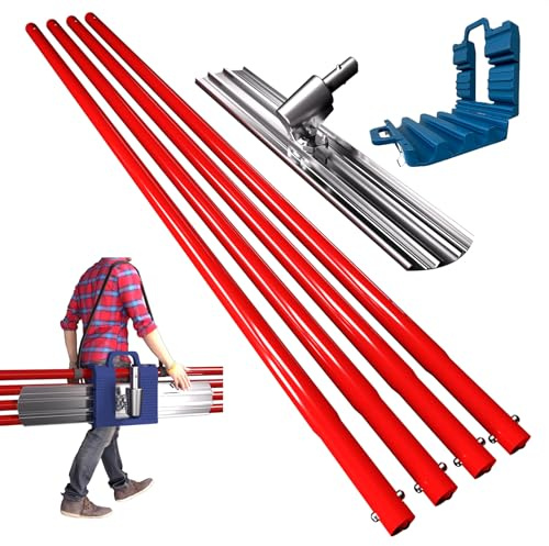 RUPERTOOL Concrete Bull Float Tools Kit, Aluminum Magnesium Alloy Float 48'' x 8 , for Concrete Finishing, with Carrying Plastic Tool Box and Belt