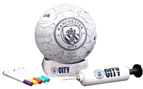 Manchester City FC - Mini ballon de foot (Taille 2) (Blanc/Bleu)