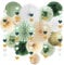 Party Deko Salbeigrün Olivgrün Weiß Gold Geburtstag Deko Grün Gold Seidenpapier Pompons Deko Papierlaterne für Babyparty Brautparty Hochzeit Party