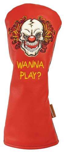 Hazzad Golf Handcrafted Genuine Leather Wanna Play Red Driver Golf Headcover - Water Resistant, Oversized, Anti-Theft British Design Crafted from Top Grain Leather That Softens With Age