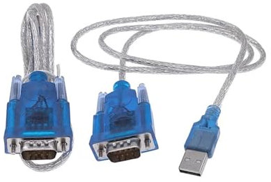 MJINA Lot de 2 câbles CH340 U+S+B vers Port série RS232 9 Broches DB9 Adaptateur de Port série COM Convertisseur Prise en Charge de la Longueur Totale 80 cm