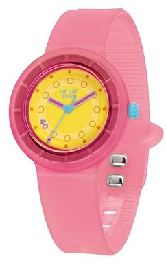 HIP HOP, Hero.DOT_Solar Uhr, exklusive Edition, Solar-Uhrwerk, umweltfreundliches Silikonarmband, .Dot Verschluss aus Stahl, Gehäuse 34 mm, wasserdicht, Rosa, 34, Modern