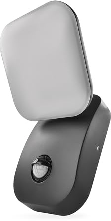EMOS - Außen LED-Wandleuchte NIKA mit Bewegungsmelder für Haus und Garten - wasserdichte 12,8W-Gartenbeleuchtung mit Sensor, Helligkeit 900lm, Warmweißes Licht - Gehäuse aus Aluminium zur Wandmontage