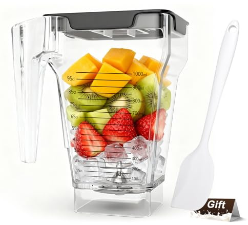 75 oz Blender Jar Replacement for Blendtec Four-sided Blender Pitcher | Fits for Blendtec Blenders All Models - 32 oz Blending Capacity | Single Stainless Blade