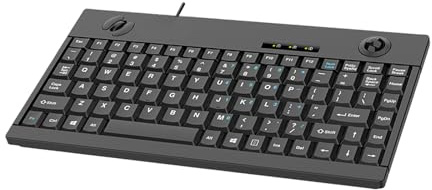 Uqezagpa 88 Tasten, wasserdichte ergonomische Tastaturen mit Trackball-Navigation, 3-Tasten-Funktion, USB-Drähte für kommerzielle Anwendungen, USB-Kabeltastaturen mit optischem Trackball