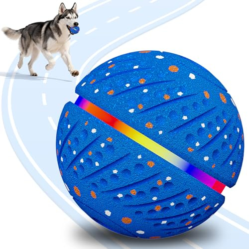 Songsier Balle Interactive Intelligente pour Chien avec Lumières LED – 3 Modes de Jeu, Étanche & Rechargeable – en Caoutchouc Naturel Doux pour Chiots et Chiens de Petite et Moyenne Taille