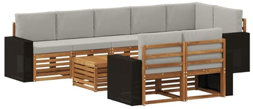 vidaXL Sofagarnituren Massivholz Akazie, Garten-Sofa, modulares Ecksofa, modernes Outdoor-Möbel, Loungeset, Akazien-Couch in Braun