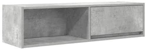 GPWERSDF TV Cabinet Concrete Grey 100x31x25.5 cm Engineered Wood, Wall Mounted TV Unit with Storage for Living Room, Space-Saving Bench for Magazines and Multimedia Devices