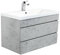 emotion | Waschbecken mit Unterschrank in Grau Marmoriert | Made in Germany | B80,4 x H58,4 x T45 cm | Waschtischunterschrank mit Zwei Schubladen | Mineralgussbecken für designvolle Badezimmer