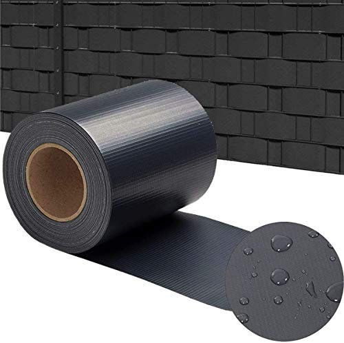 Aufun Brise Vue Occultant Cloture en PVC 35m avec 20 pcs Clips de Montage, 450g/m² PVC Paravent Visuelle Protectiont pour Clôture de Jardin, Exterieur, Anthracite