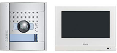 BTICINO, Videocitofono Flex One Set 1 casa di famiglia, monitor touch screen a 2 fili da 7 e Wi-Fi, SFERA: 135°/96° e fotocamera illuminata a LED, archiviazione video, IP54, IK10, 905220