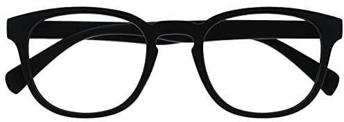 OPULIZE POP Reading Glasses for Women Men,Scratch Resistant Round Matt Frame with Spring Hinges, Black +1.00 (Pack of 1)