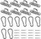 Hushtong - 8 ganci a U in acciaio inox da 4,6 cm + 8 ganci a scatto in acciaio inox, con viti